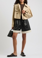 JW Anderson Contrast Leather Shorts Black