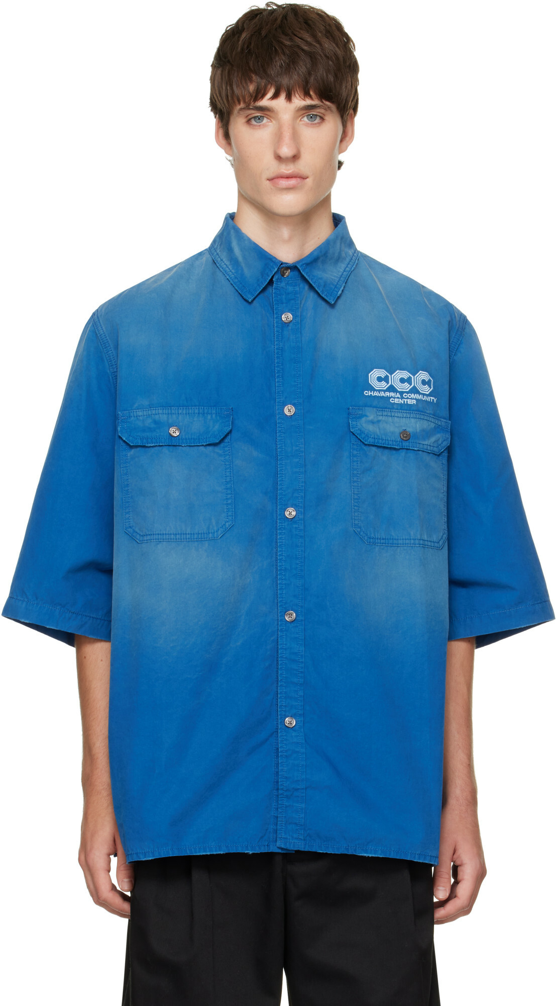 WILLY CHAVARRIA Blue S/S Workwear Corcoran Overshirt