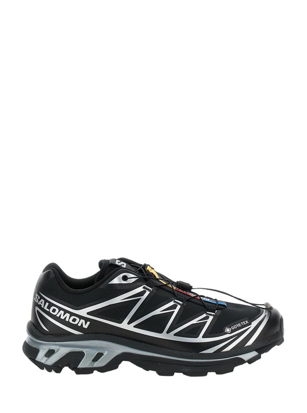 Photo: Salomon xt-6 S/lab Black Sneakers With Drawstring In Mesh And Tech Fabric