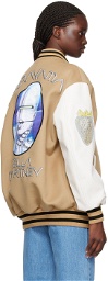 Stella McCartney Beige & White Vitruvian Bomber Jacket