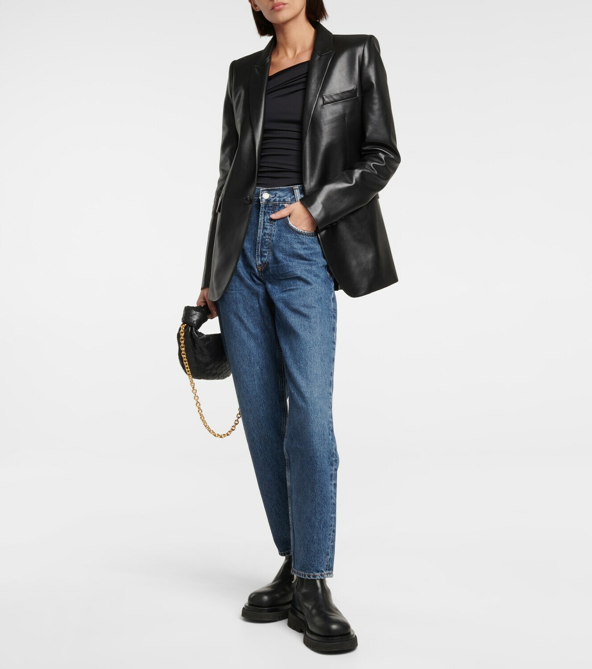 パンツ AGOLDE Tapered High Rise Exhaust Denim Pants Black A1831157S Tapered Baggy High Rise – NA NIN