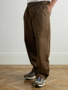 Carhartt WIP - Marv Tapered Pleated Stone-Washed Cotton-Twill Trousers - Brown