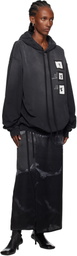 Ann Demeulemeester Black Anne Marie 'Doves' High Comfort Hoodie