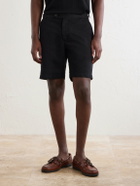 Mr P. - Straight-Leg Cotton And Linen-Blend Bermuda Shorts - Black