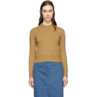 Tibi Brown Stretch Cashmere Crewneck Sweater
