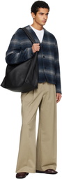 TONYWACK Black Soft Grain Leather Curve Bag