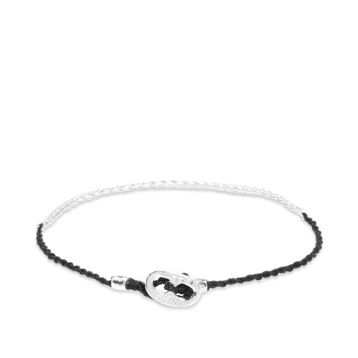 Photo: Mikia Men's Silver Chain Cord Bracelet in Jet