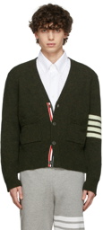 Thom Browne Green Shetland Wool 4-Bar Classic Cardigan