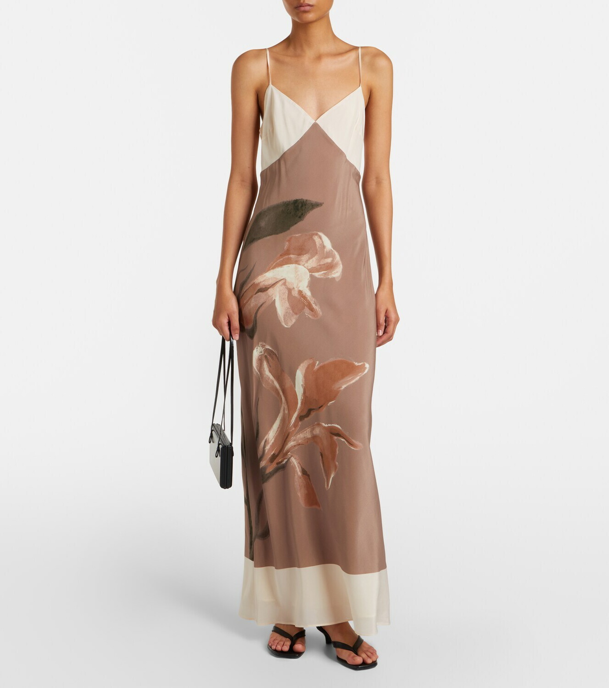 SIR Azaliea floral silk max dress
