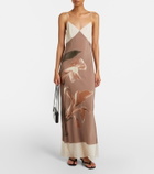 SIR Azaliea floral silk max dress