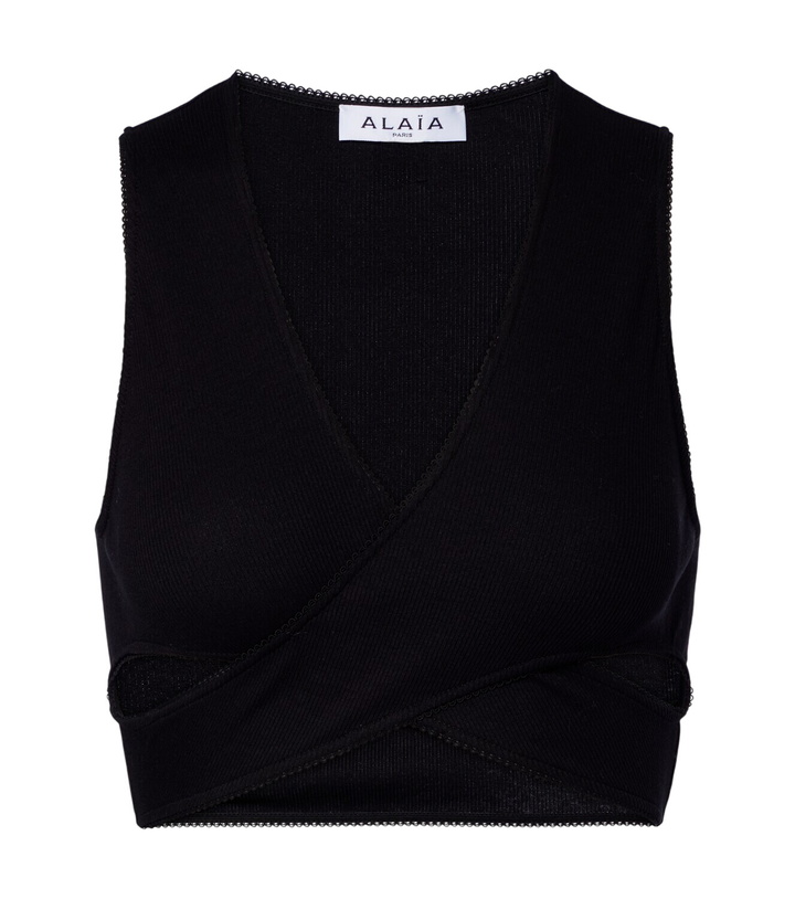 Photo: Alaïa Ribbed-knit jersey crop top