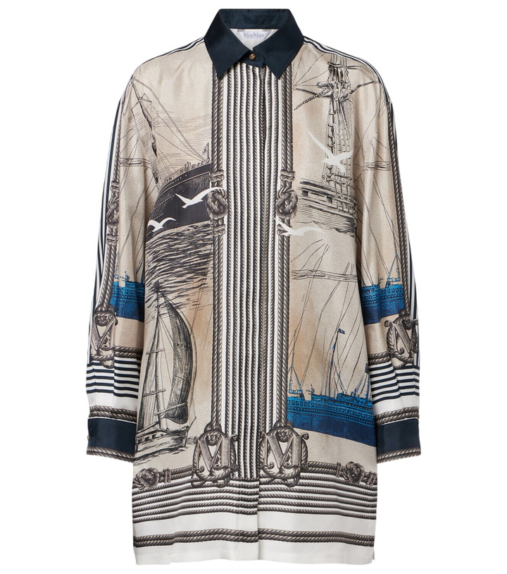 Photo: Max Mara Oversized printed silk twill shirt