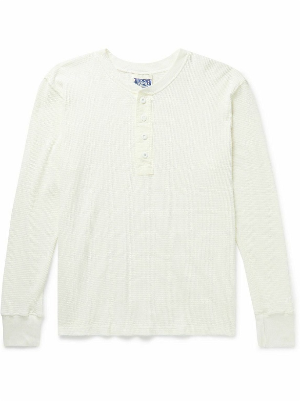 Photo: Jungmaven - Mountain Waffle-Knit Cotton and Hemp-Blend Henley T-Shirt - White