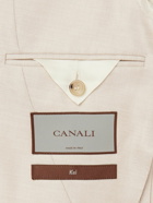 Canali - Kei Double-Breasted Herringbone Wool, Silk and Linen-Blend Blazer - Neutrals