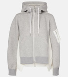 Sacai Paneled zip-up hoodie