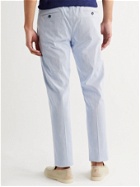ZANELLA - Slim-Fit Striped Cotton-Blend Trousers - Blue