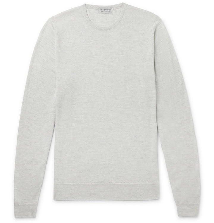 Photo: John Smedley - Lundy Slim-Fit Merino Wool Sweater - Gray