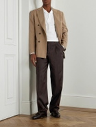 Brioni - Capri Wide-Leg Pleated Wool-Blend Trousers - Brown