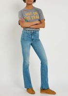 Mother The Patch Pocket Weekender Slim Flared-leg Jeans Light Blue