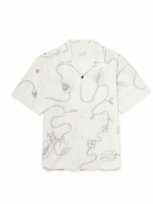 Kardo - Ronen Convertible-Collar Embroidered Cotton Shirt - White