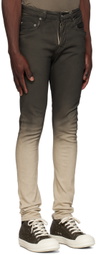 Rick Owens DRKSHDW Black & Off-White Tyrone Jeans