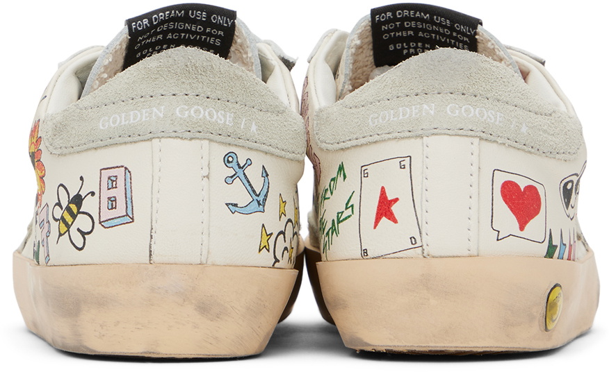 Golden Goose Kids Off-White Old School Nappa Graffiti Print Golden Goose Kids Off-White Old School Nappa Graffiti Print