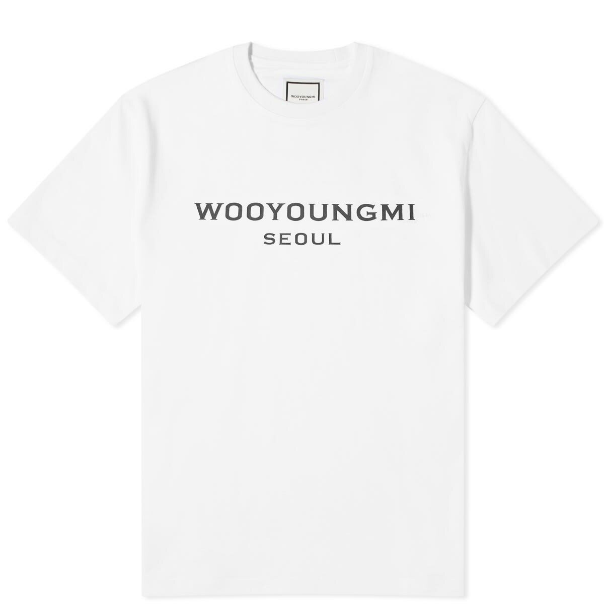 Wooyoungmi White Back Logo Front Box Logo T-Shirt Black