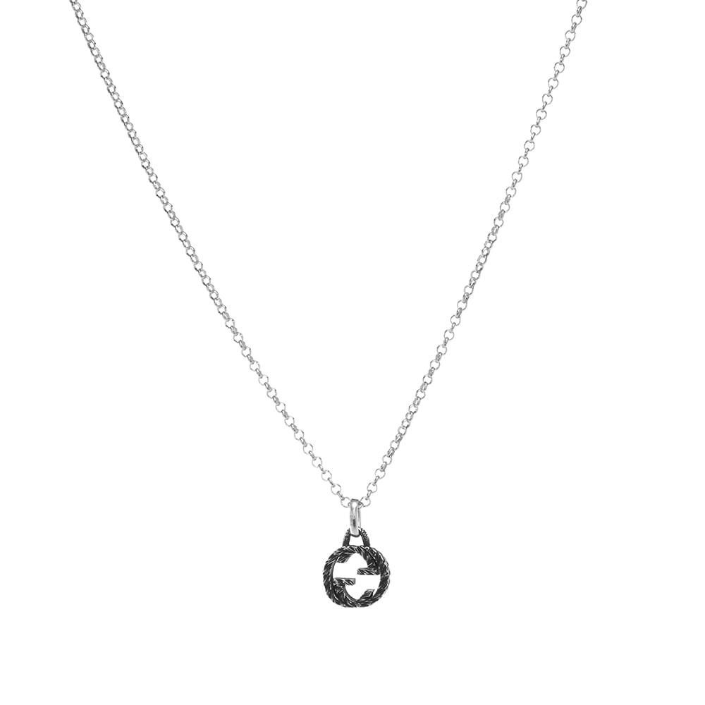 Gucci Interlocking Pendant Small Sterling Silver 925 Chain Necklace | eBay