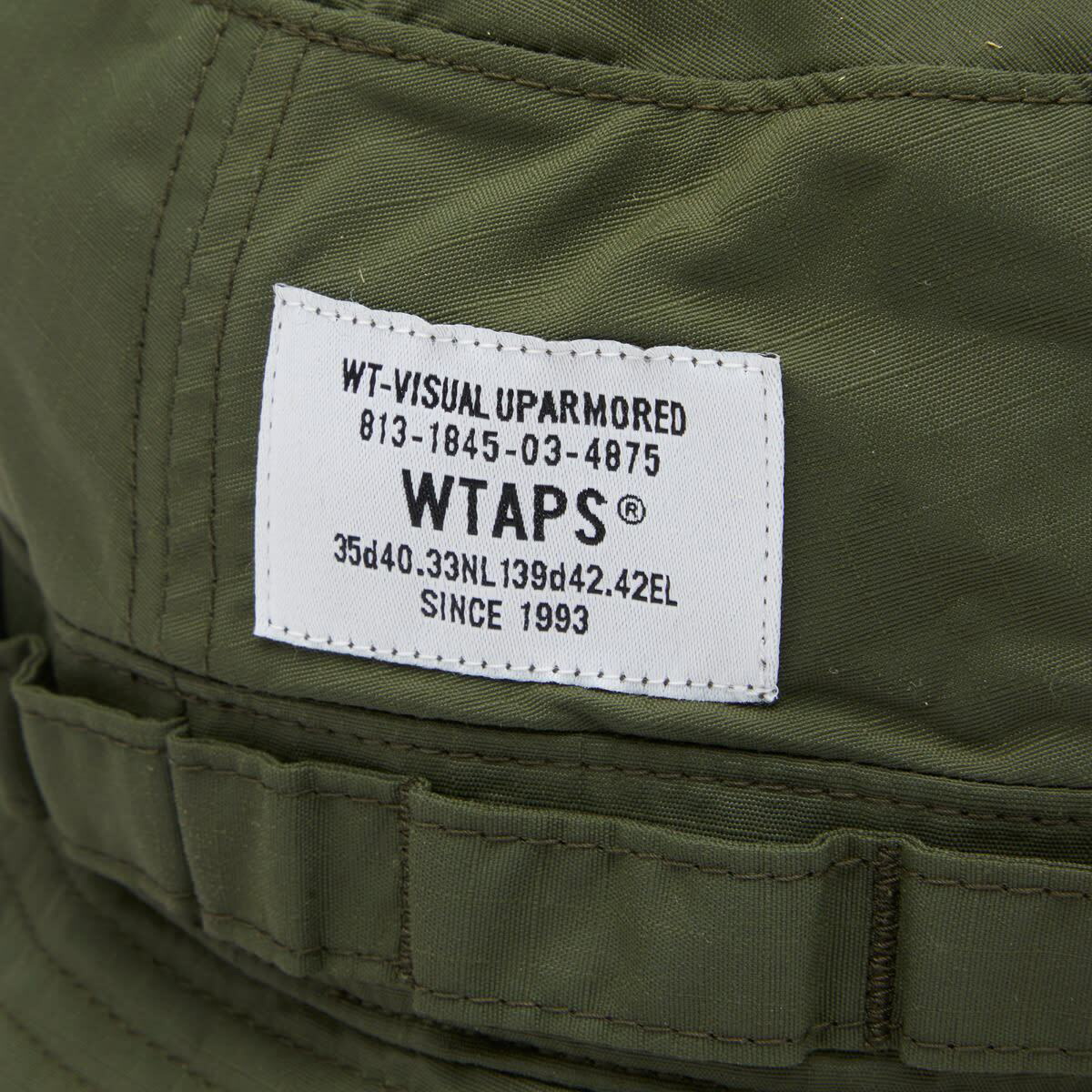 WTAPS Men's 12 Ripstop Nylon Bucket Hat in Olive Drab WTAPS