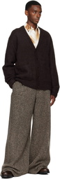 Dries Van Noten Brown Alpaca Cardigan