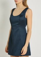 Reformation Franceska Satin Mini Dress Dark Blue