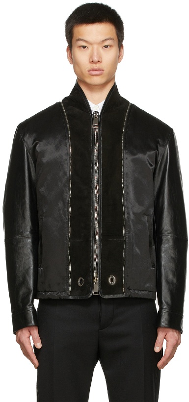Photo: Alexander McQueen Black Leather Zip Jacket