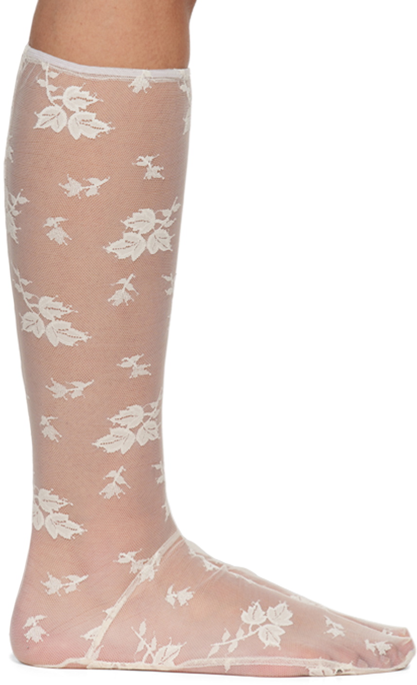 Yuhan Wang Off-White Lace Socks