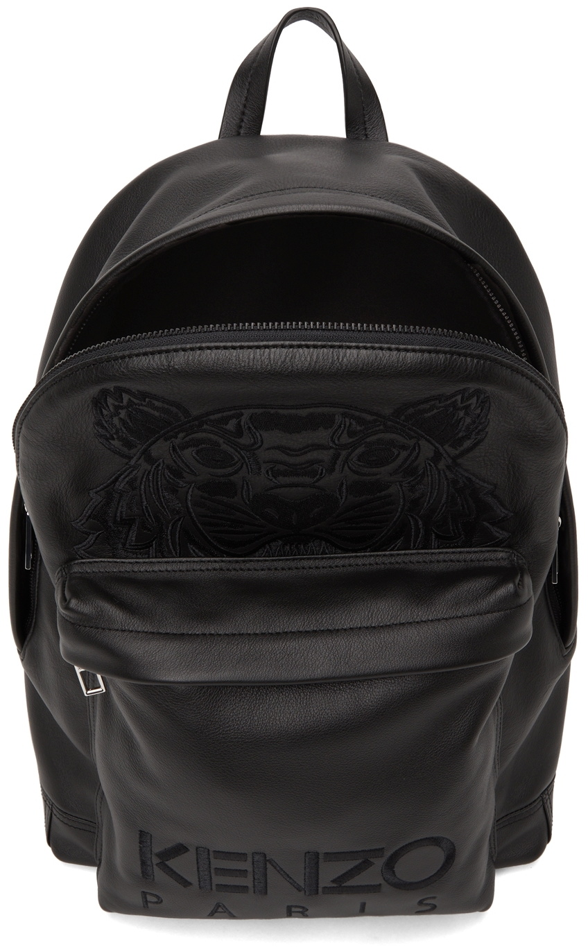 Kenzo Black Leather K-Tiger Backpack Kenzo Kenzo Black Leather K-Tiger Backpack Kenzo