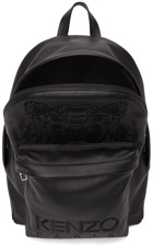 Kenzo Black Leather K-Tiger Backpack