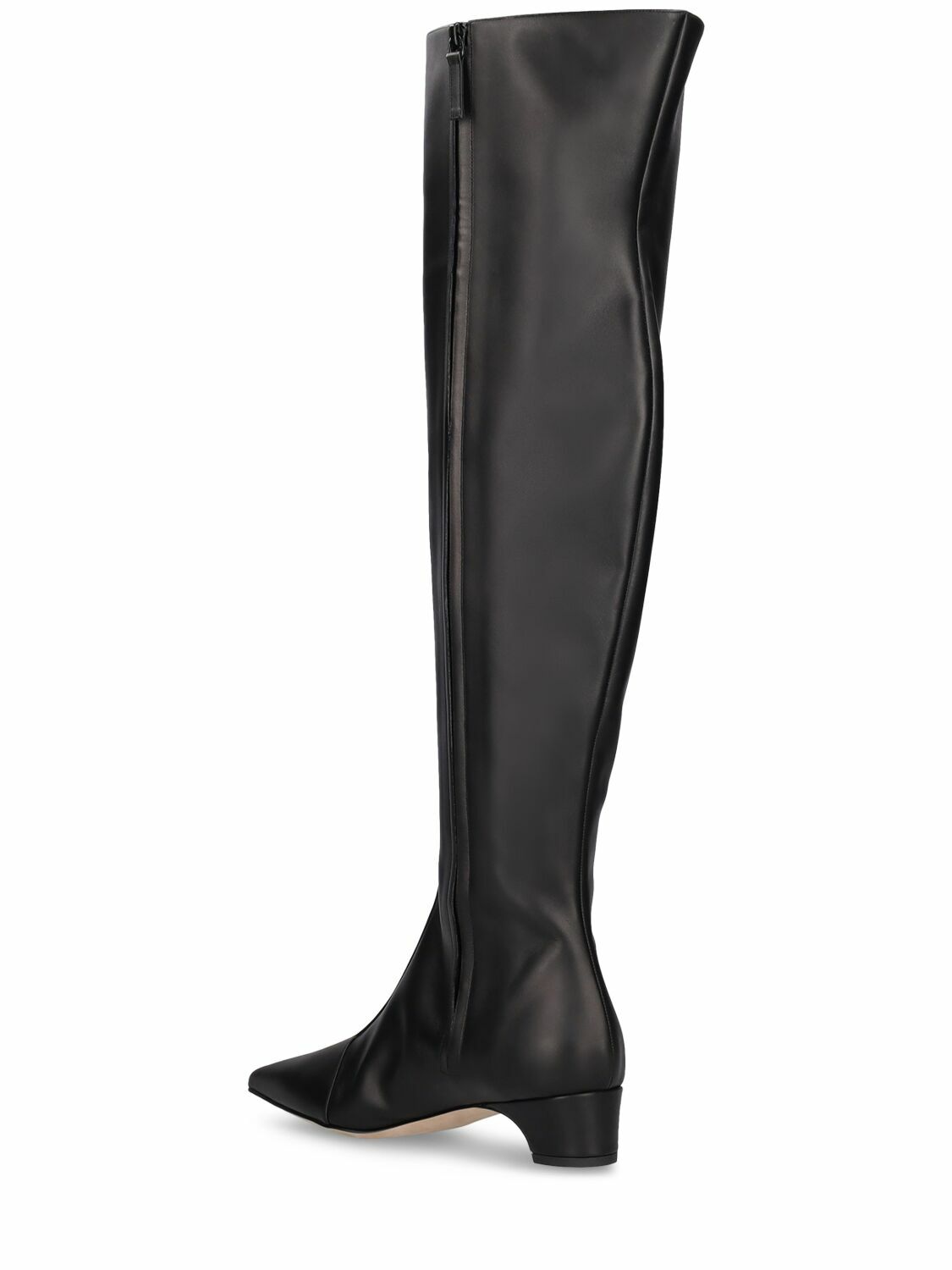 MANOLO BLAHNIK - 30mm Porreta Leather High Boots Manolo Blahnik