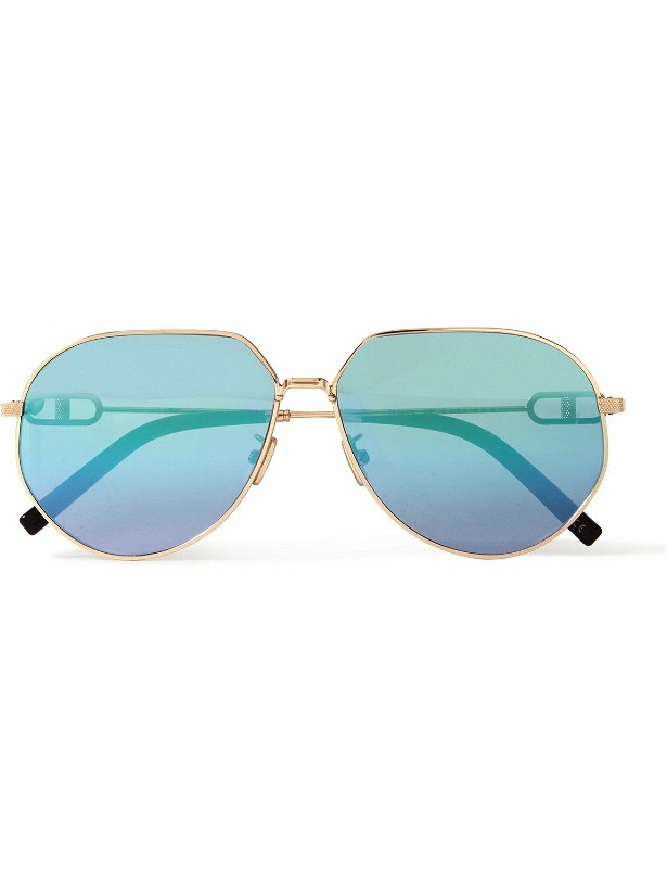Photo: Dior Eyewear - CD Link A1U Round-Frame Gold-Tone Sunglasses