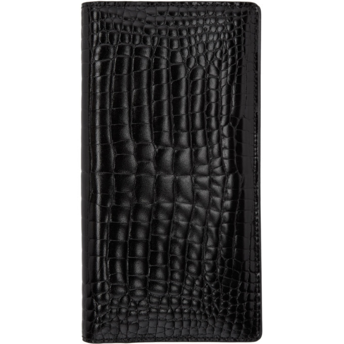 Photo: Maison Margiela Black Croc Checkbook Wallet