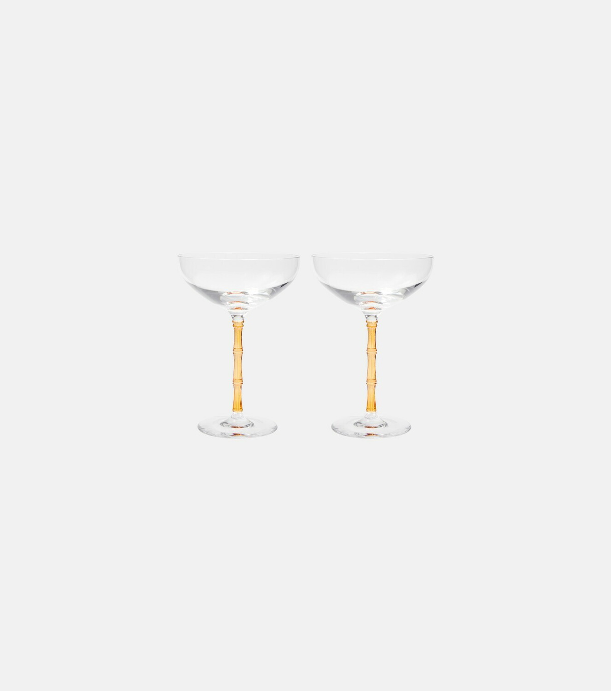 La DoubleJ Bamboo set of 2 crystal champagne coupes