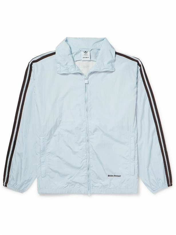 Photo: adidas Originals - Wales Bonner Striped Crochet-Trimmed Recycled-Shell Track Jacket - Blue