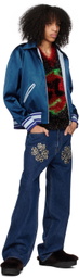 BLUEMARBLE Blue Varsity Reversible Bomber Jacket