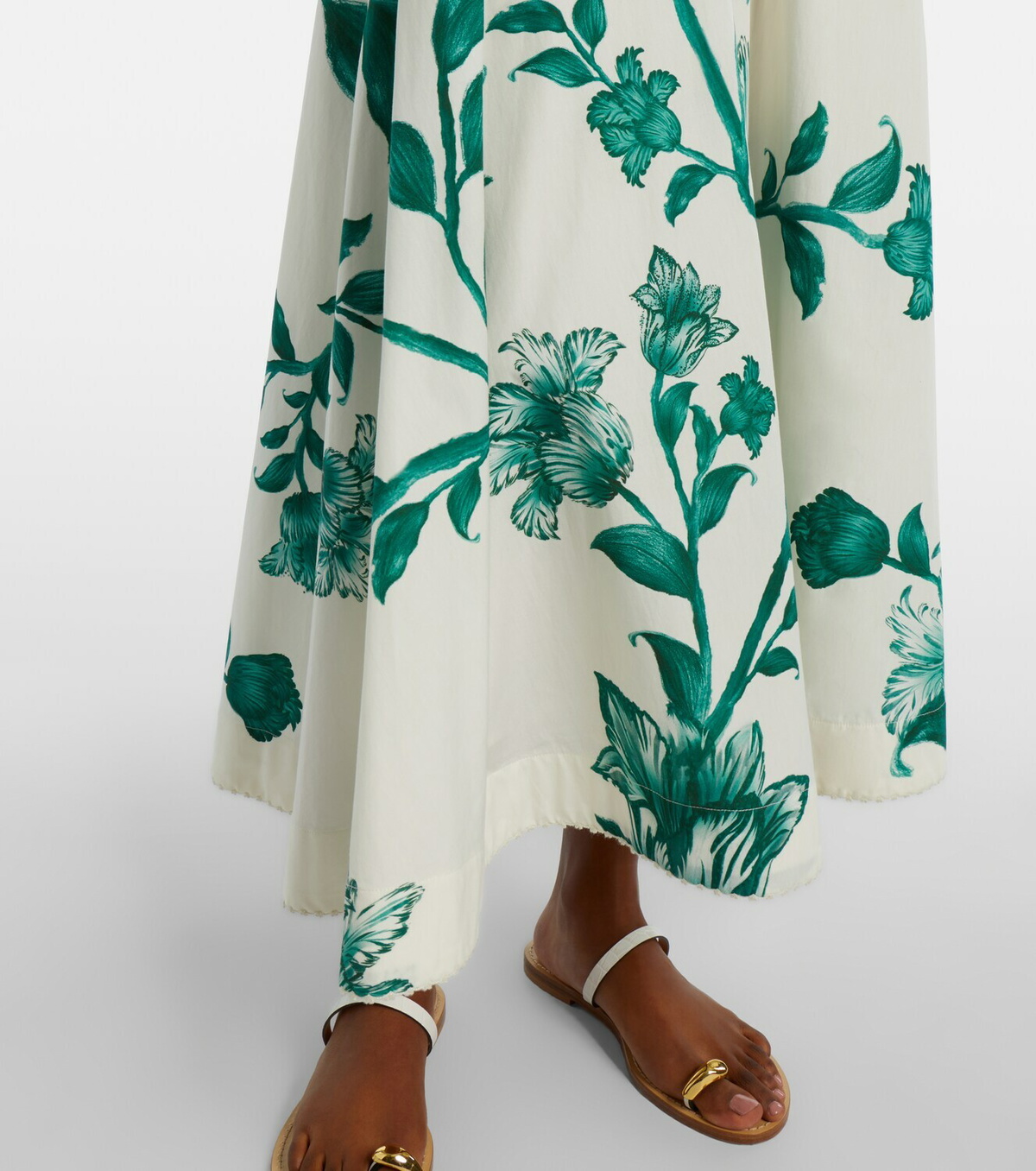 Agua by Agua Bendita Bergamota embellished floral cotton maxi skirt