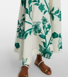 Agua by Agua Bendita Bergamota embellished floral cotton maxi skirt