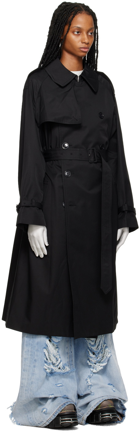 VETEMENTS Black Double-Breasted Trench Coat