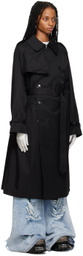 VETEMENTS Black Double-Breasted Trench Coat