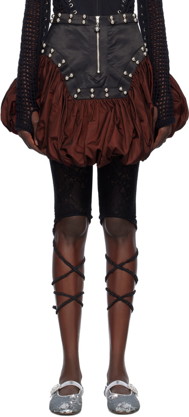 Photo: Chopova Lowena Black & Red Backtuck Miniskirt