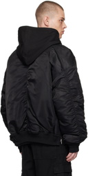 Juun.J Black Layered Bomber Jacket