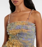 Susan Fang Smocked tulle top