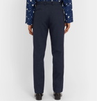 Blue Blue Japan - Navy Embroidered Wool-Blend Twill Trousers - Blue
