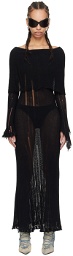 Acne Studios Black Distressed Maxi Dress